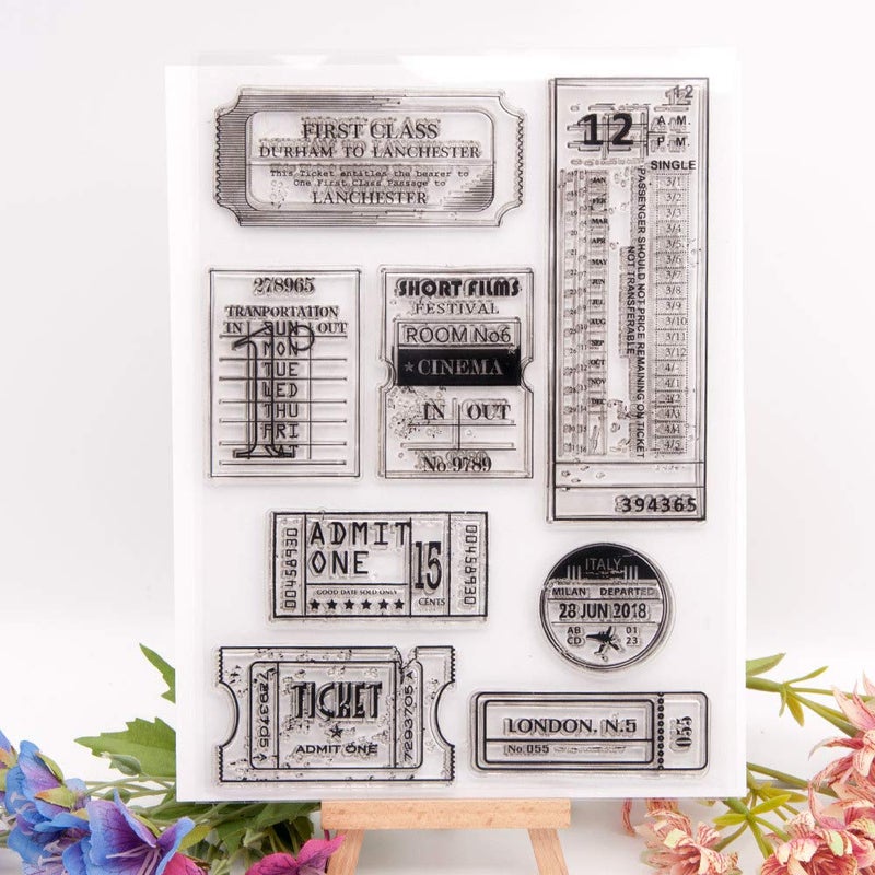Arrietty Vintage Retro Style Ticket Journey Postage Travel Clear Stamps for Card Making Decoration and DIY Scrapbooking Tools Rubber Stamps-A1763 - Image 3